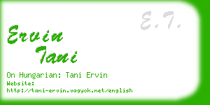 ervin tani business card